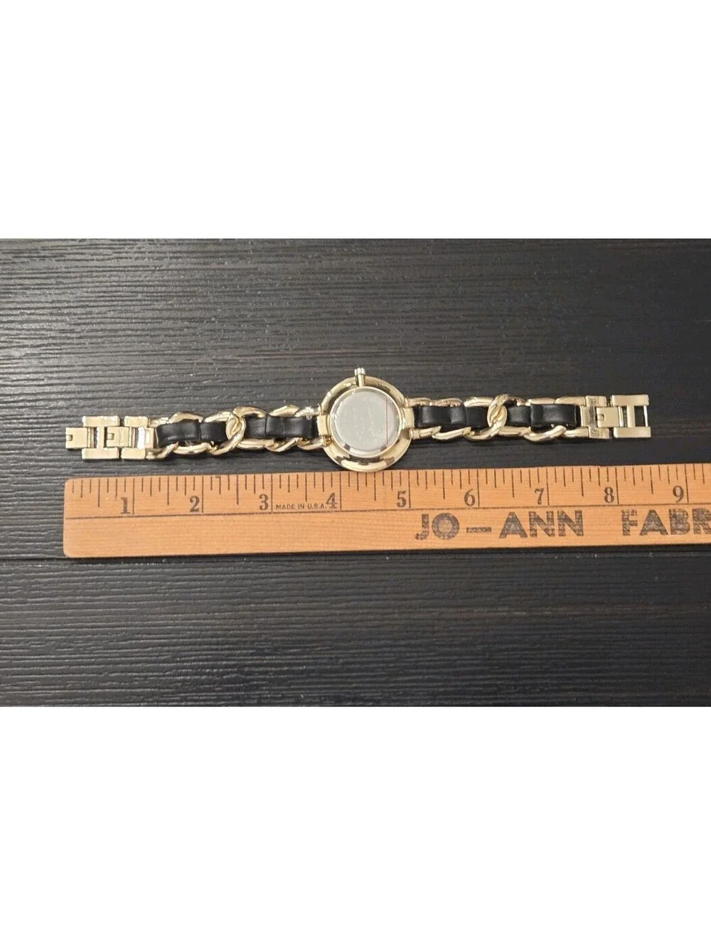 Kendall Kylie Black Gold Tone Rhinestone Watch Womens Chain Band New In Box